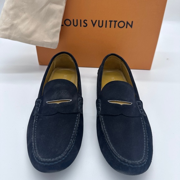 Louis Vuitton Suade Loafer Navy Blue Size 10LV 11US 100% Authentic - Picture 2 of 8